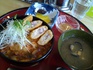 「天塩タコキムチ丼」と「しじみ汁」と「たこまんま」